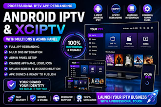 rebrand latext android iptv, xciptv with multi dns and admin panel
