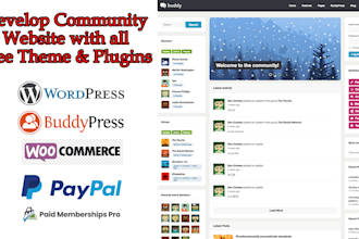 build a wordpress community membership website with free plugins