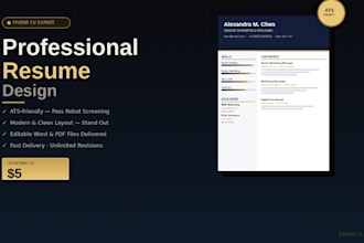 design a professional and ats friendly CV