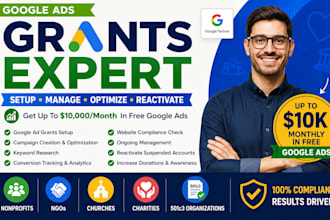 setup manage and optimize google ad grants for nonprofit 501c3 campaigns