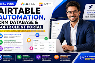 build airtable automation, CRM database, softr client portal