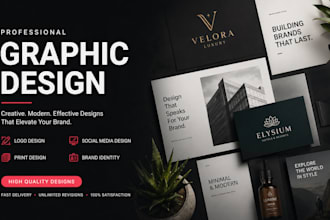 design stunning social media graphics, posters, UI mockups and print materials