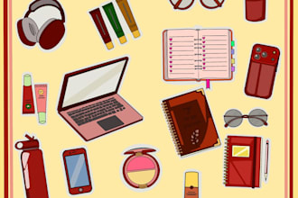create themed digital sticker designs for you