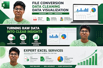 convert pdf to excel , clean data , visualize data