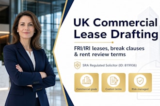 draft a robust UK commercial property lease agreement as a solicitor