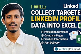 collect tergeted linkedin profile data into excel spreadsheet