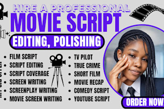 write, edit, polish format, proofread your screenplay film script in final draft