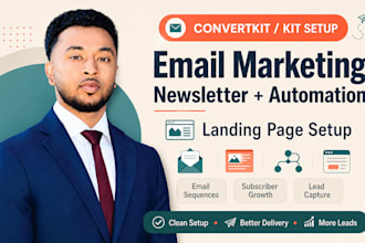 setup convertkit email marketing newsletter automation landing page kit email