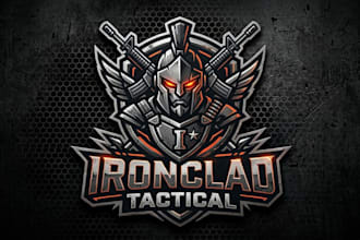 design a bold tactical gaming logo for your brand