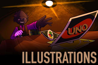 draw fan arts and oc illistrations in my cartoon style
