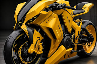 create realistic 3d motorcycle model rendering animation and 3d printing design