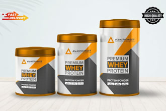 design premium cosmetic packaging, label, peptide vial and package box design