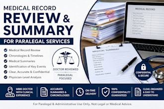 organize and summarize medical records for legal and insurance cases