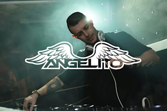 design dj, music, band, and typography logo