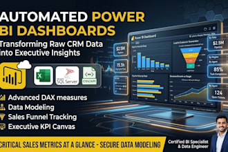 build automated sales and CRM dashboards in power bi