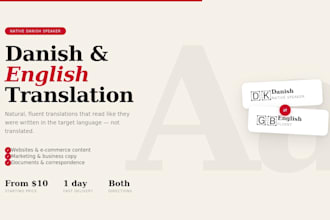 translate english to danish, native speaker
