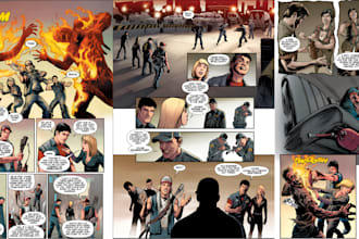 do comic book illustration, comic strip, webcomic and graphic novel art