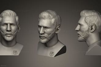 convert 2d to 3d model,head face figurine with 3d sti file toys,sculpt,printing