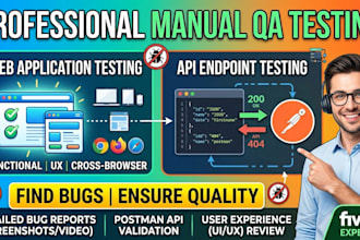 perform professional manual QA testing for your website and API