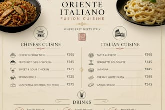 create modern restaurant menus