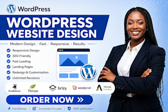 design wordpress using brizy thrive architect breakdance oxygen kadence