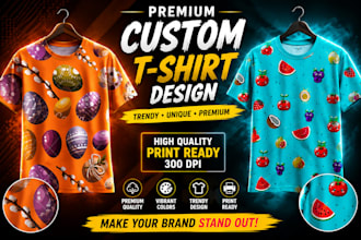 design trendy custom t shirts for pod brands