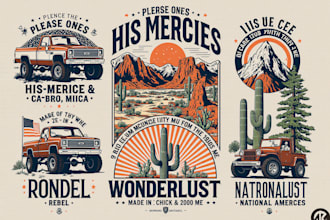 do custom retro vintage typography t shirt design