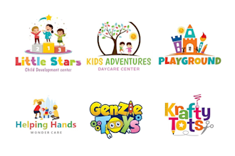 create custom daycare childcare baby shop school children logo design