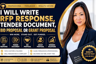 write an rfp response tender document bid proposal or grant proposal