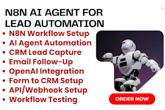 setup n8n automation ai agent crm lead capture and email workflow