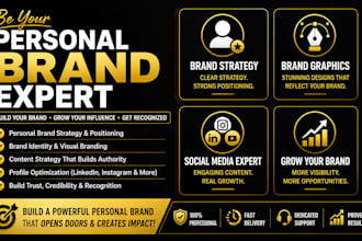 be your personal brand expert, brand graphics designer brand social media expert