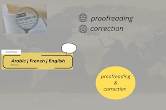 proofread and correct english arabic or french texts