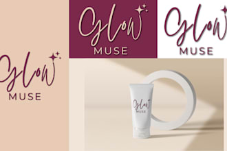 create modern feminine logo design for makeup artist and beauty brand