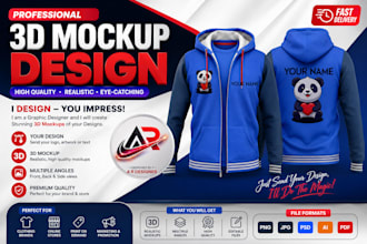 design premium 3d hoodie and clothing mockups