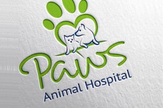 do modern animal dog pet care veterinary logo