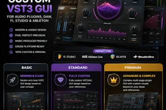 design custom vst3 gui for audio plugins, daw, fl studio and ableton