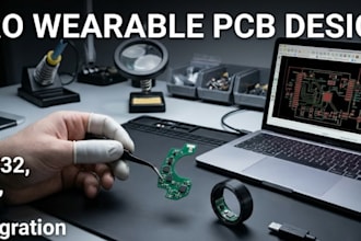 create manufacturing grade wearable electronics pcb, smart ring iot esp32 ble
