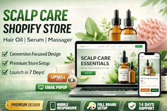 build a high converting scalp care shopify store for hair oil and serum brands