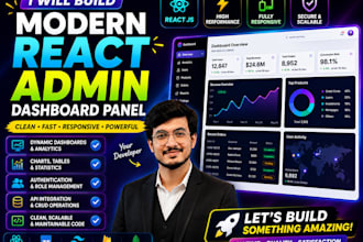 build modern react admin dashboard panel