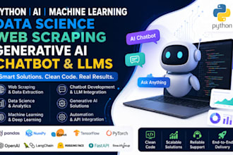 python ai machine learning data science web scraping generative ai  chatbot llms