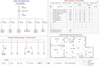 provide schematic wiring, sld drawings, power distribution plans nec compliant
