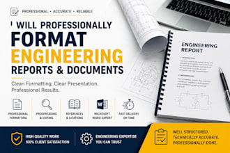 professionally format engineering reports and documents