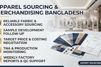 be your expert garments merchandiser and apparel sourcing agent