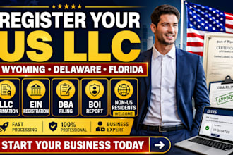 llc registration in wyoming, delaware, florida, ein dba filling and boi report