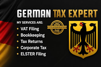 do german tax return, elster vat filing and bookkeeping for businesses