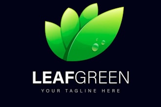 create wonderful make fresh green leaf mascot logo design for unlimited revision