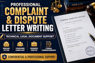 write professional complaint letter and dispute letter documents