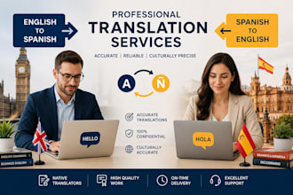 professionally translate english to spanish or spanish to english