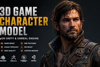 create realistic 3d game character models for unity and unreal engine