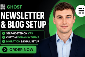 set up ghost newsletter blog self hosting vps custom domain theme and migration
